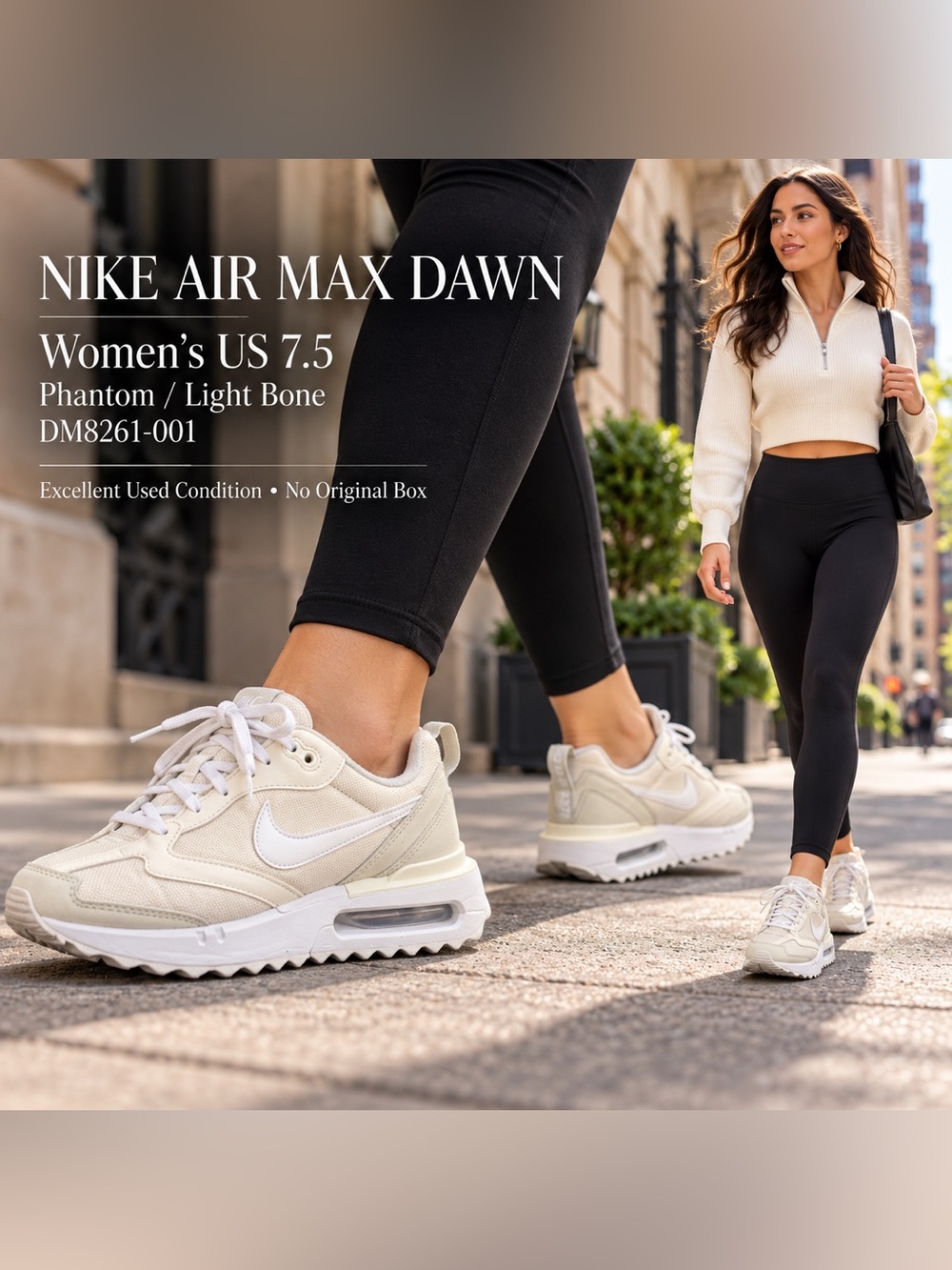 Nike Air Max Dawn Cream Neutral Sneakers Women’s 7.5 EUC DM8261-001